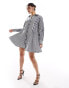 River Island stripe shirt mini dress in blue BLAU, 40 - фото #1