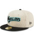 Фото #3 товара Men's White Florida Marlins Cooperstown Collection Corduroy Classic 59FIFTY Fitted Hat