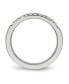 Фото #3 товара Stainless Steel Polished CZ 4mm Band Ring