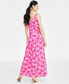 Фото #2 товара Women's Floral-Print Sleeveless V-Neck Maxi Dress, Created for Macy's