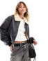 Фото #1 товара ASOS DESIGN cropped flight jacket in black