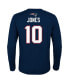 Big Boys Mac Jones Navy New England Patriots Mainliner Player Name and Number Long Sleeve T-shirt