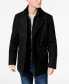 Men's Double Breasted Wool Blend Peacoat with Bib