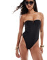 Фото #1 товара South Beach essentials u wire bandeau swimsuit in black