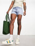 Фото #1 товара ASOS DESIGN slim shorter length ripped denim shorts in light blue wash