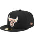 Men's Black Chicago Bulls Floral Side 59FIFTY Fitted Hat