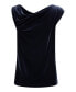 Women's Sleeveless Velvet Drape Neck Shell Синий, 4 - фото #4