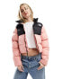 The North Face Saikuru cropped puffer jacket in pink and black