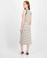 ფოტო #2 პროდუქტის Women's Striped Ribbed Slit Midi Dress