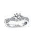 Round 2CT Solitaire AAA Cubic Zirconia Pave CZ Twist Criss Cross Infinity Engagement Ring For Women .925 Sterling Silver Customizable