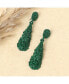 ფოტო #3 პროდუქტის Women's Green Textured Teardrop Earrings