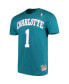 Фото #3 товара Men's Muggsy Bogues Teal Charlotte Hornets Hardwood Classics Name and Number Player T-shirt