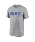 Фото #2 товара Men's Heather Gray Duke Blue Devils Primetime Legend Wordmark T-Shirt