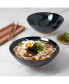 Фото #2 товара 8" Reactive Blue Stoneware Ramen Noodle Bowls, Set of 2