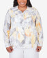 ფოტო #3 პროდუქტის Plus Size Charleston Abstract Watercolor Jacket