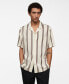 ფოტო #1 პროდუქტის Men's Striped Bowling Fluid Shirt