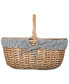 Country Navy & White Striped Picnic Basket