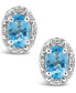 ფოტო #3 პროდუქტის Swiss Blue Topaz (1-1/8 ct. t.w.) and Diamond Accent Stud Earrings in Sterling Silver