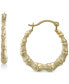 ფოტო #1 პროდუქტის Bamboo Shaped Small Hoop Earrings in 10k Gold, 5/8"