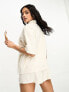 Фото #3 товара ASOS DESIGN embossed beach shirt co-ord in cream