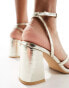 New Look block heel strappy sandal in gold