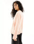 ONLY oversized long sleeve t-shirt in dusky pink