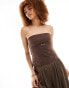 Lioness bandeau buckle detail top in brown Коричневый, M - EU 38 - фото #1