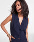 Фото #3 товара Women's Pinstriped Vest, Created for Macy's