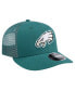 Фото #2 товара Men's Midnight Green Philadelphia Eagles Main Trucker Low Profile 9Fifty Snapback Hat