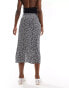 Фото #4 товара Pimkie thigh split midi skirt in black floral print