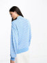 Фото #5 товара Y.A.S zip neck jumper in blue stripe