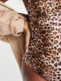 Фото #3 товара Wolf & Whistle Maternity Exclusive plunge swimsuit in leopard print