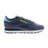 Фото #1 товара Reebok Classic Leather Mens Blue Leather Lace Up Lifestyle Sneakers Shoes