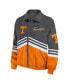 Women's Gray Distressed Tennessee Volunteers Vintage-Like Throwback Windbreaker Full-Zip Jacket