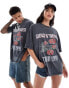 ASOS DESIGN unisex oversized license t-shirt with Guns N' Roses 1991 Tour print in washed black