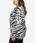 ფოტო #3 პროდუქტის Plus Size Animal Print Shacket Sweater