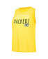 ფოტო #2 პროდუქტის Women's Green, Gold Distressed Green Bay Packers Muscle Tank Top and Pants Lounge Set