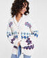 Фото #1 товара Women's Shawl-Collar Intarsia-Knit Cardigan