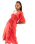 AX Paris satin wrap dress in red