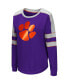 Women's Purple Clemson Tigers Trey Dolman Long Sleeve T-shirt Фиолетовый, Large - фото #3