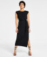 Фото #1 товара Платье средней длины с завязкой на поясе Bar III Petite Ribbed Cap-Sleeve Midi Dress, созданное для Macy's