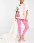 Фото #2 товара ASOS DESIGN Barbie x Hello Kitty oversized tee & legging pyjama set in pink