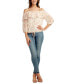 Фото #3 товара Juniors' Embroidered Off-The-Shoulder Ruffle Top