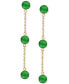 ფოტო #3 პროდუქტის EFFY® Dyed Jade Bezel-Set Linear Chain Drop Earrings in 14k Gold