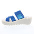 Fly London Yabo YABO593FLY-004 Womens Blue Leather Wedges Sandals Shoes 39