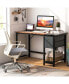 Фото #6 товара 48" Home Office Desk with Storage Headphone Hook Shelf & 2 Drawers Laptop Desk