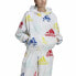 Women's Sports Jacket Adidas Essentials Multi-Colored Logo White