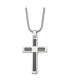 Фото #1 товара Chisel brushed and Cable Cross Pendant Snake Chain Necklace