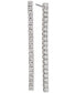 Silver-Tone Cubic Zirconia Linear Drop Earrings, Created for Macy's