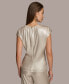 Фото #2 товара Donna Karan Women's Metallic Cap-Sleeve Blouse